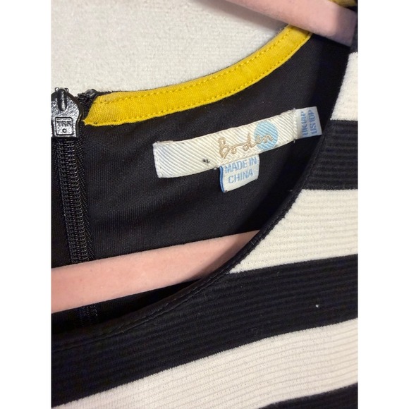 Boden Black White Striped Knit‎ Cap Sleeve Fit Flare Dress - Picture 5 of 7